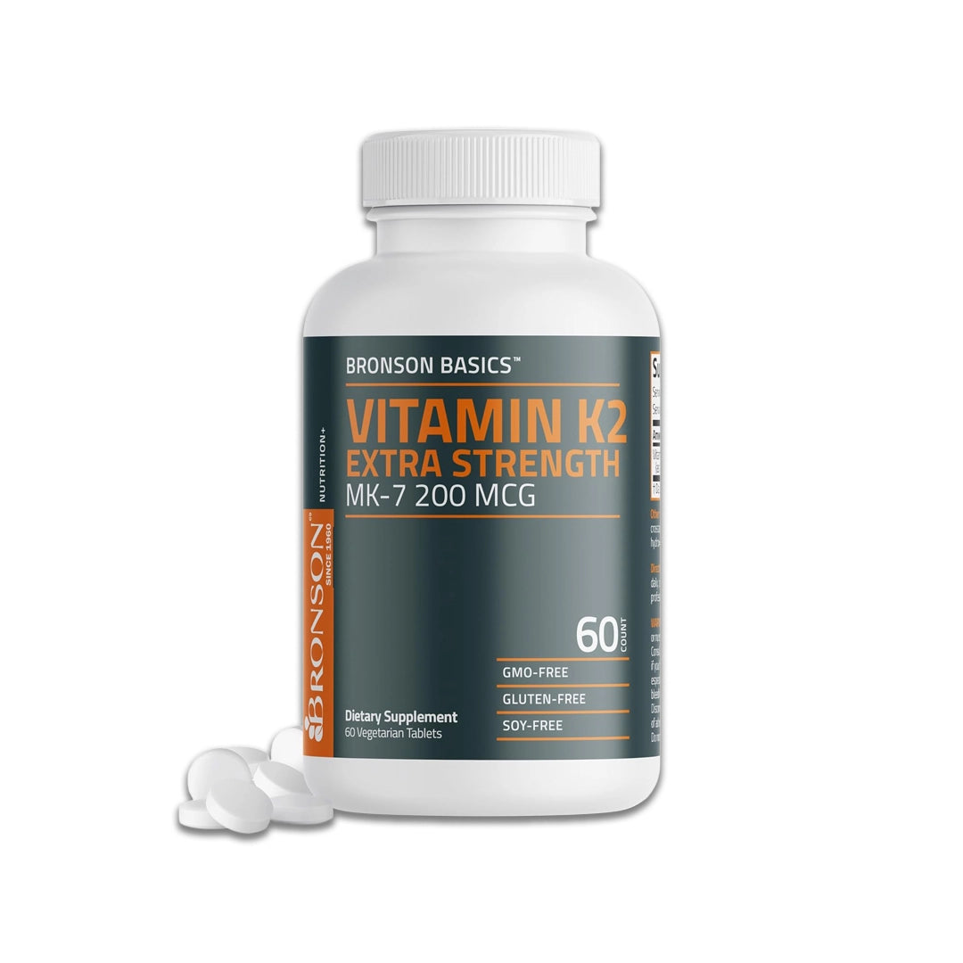 Bronson Vitamin K2 200mcg Bone & Cardiovascular Support 60 Veg Tablets