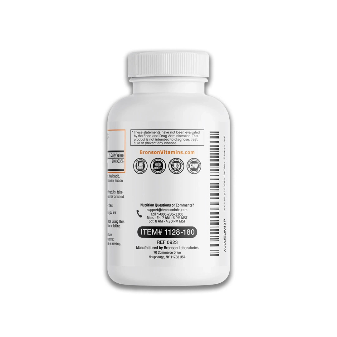 Bronson Methyl B12 Fast Dissolve Sublingual Cherry 5,000 Mcg 60 Lozenges