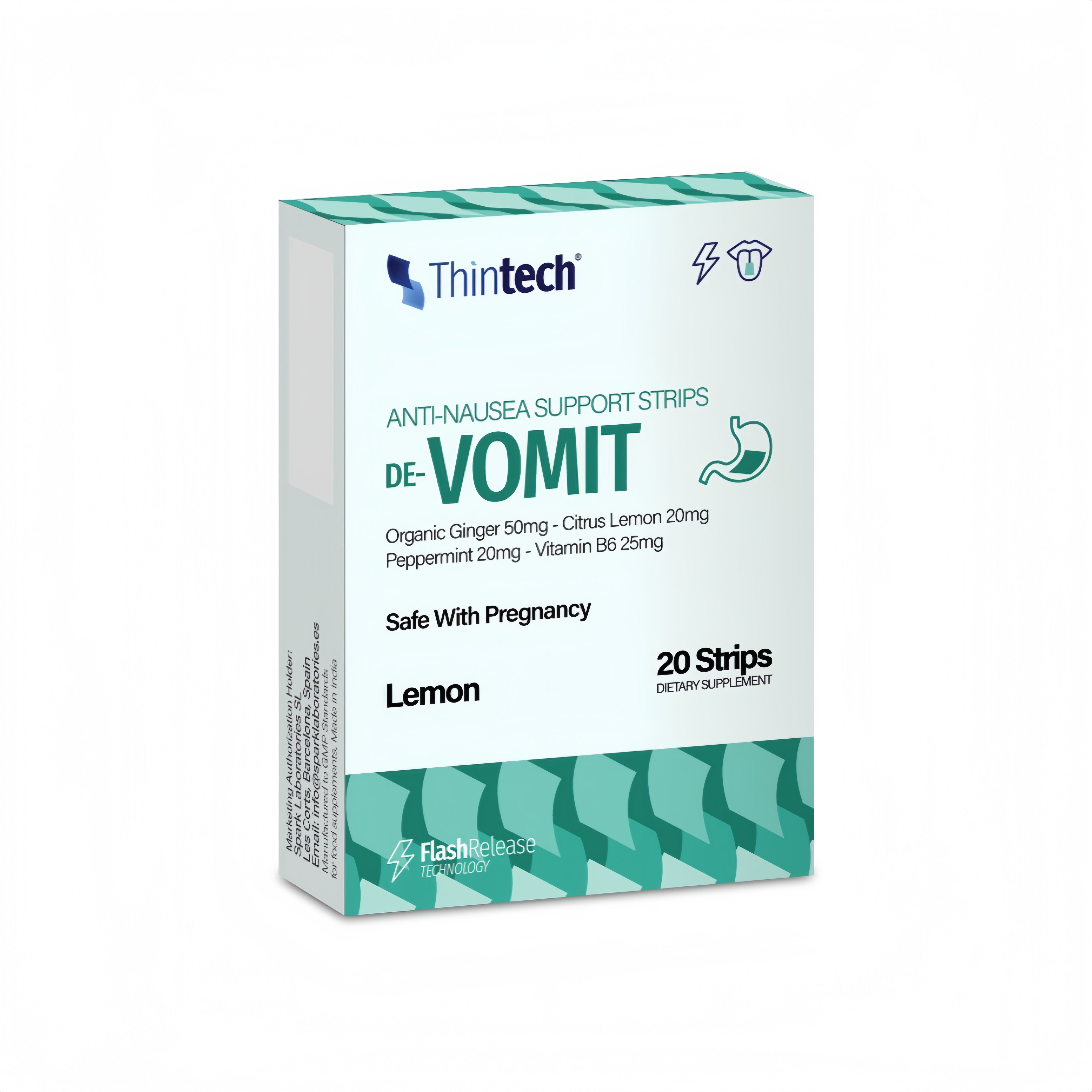 Thintech Anti-Nausea Support De-Vomit Lemon 20 Strips