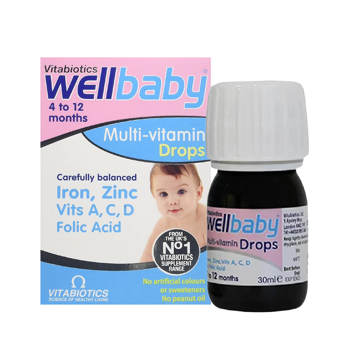 Vitabiotics Well Baby Multi Vitamin Drops Natural Orange Flavor 30ml