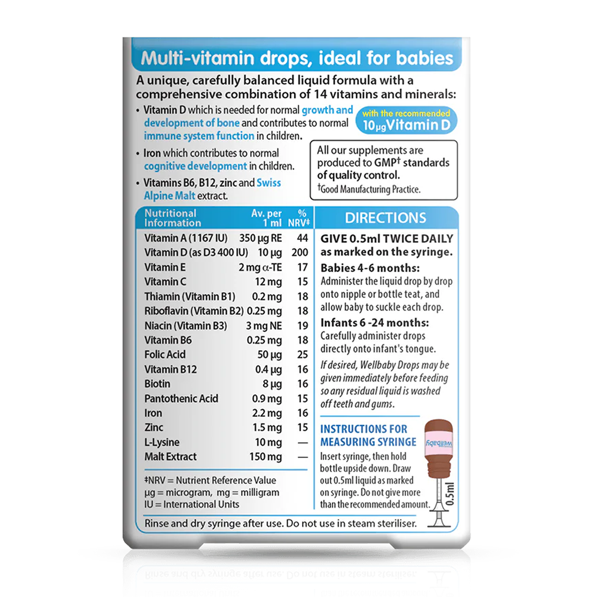 Vitabiotics Well Baby Multi Vitamin Drops Natural Orange Flavor 30ml