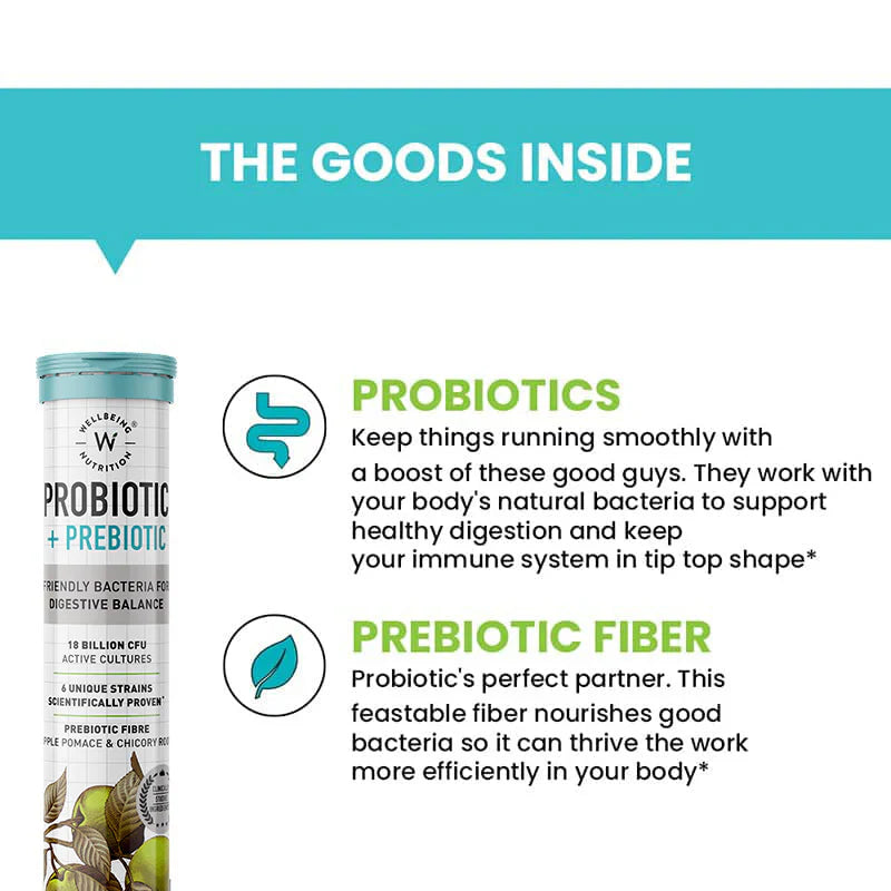Wellbeing Nutrition Probiotic + Prebiotic Fiber 21 Effervescent Tablets