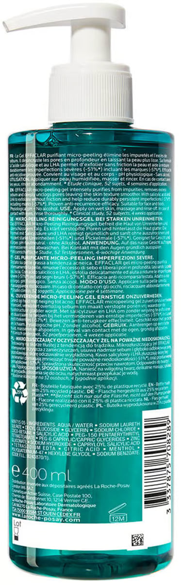 La Roche Posay Effaclar Purifying Foaming Face & Body Cleanser 400 Ml
