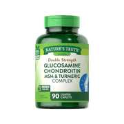 Nature's Truth Double Strength Glucosamine Chondroitin MSM & Turmeric Complex 90 Coated Caplets