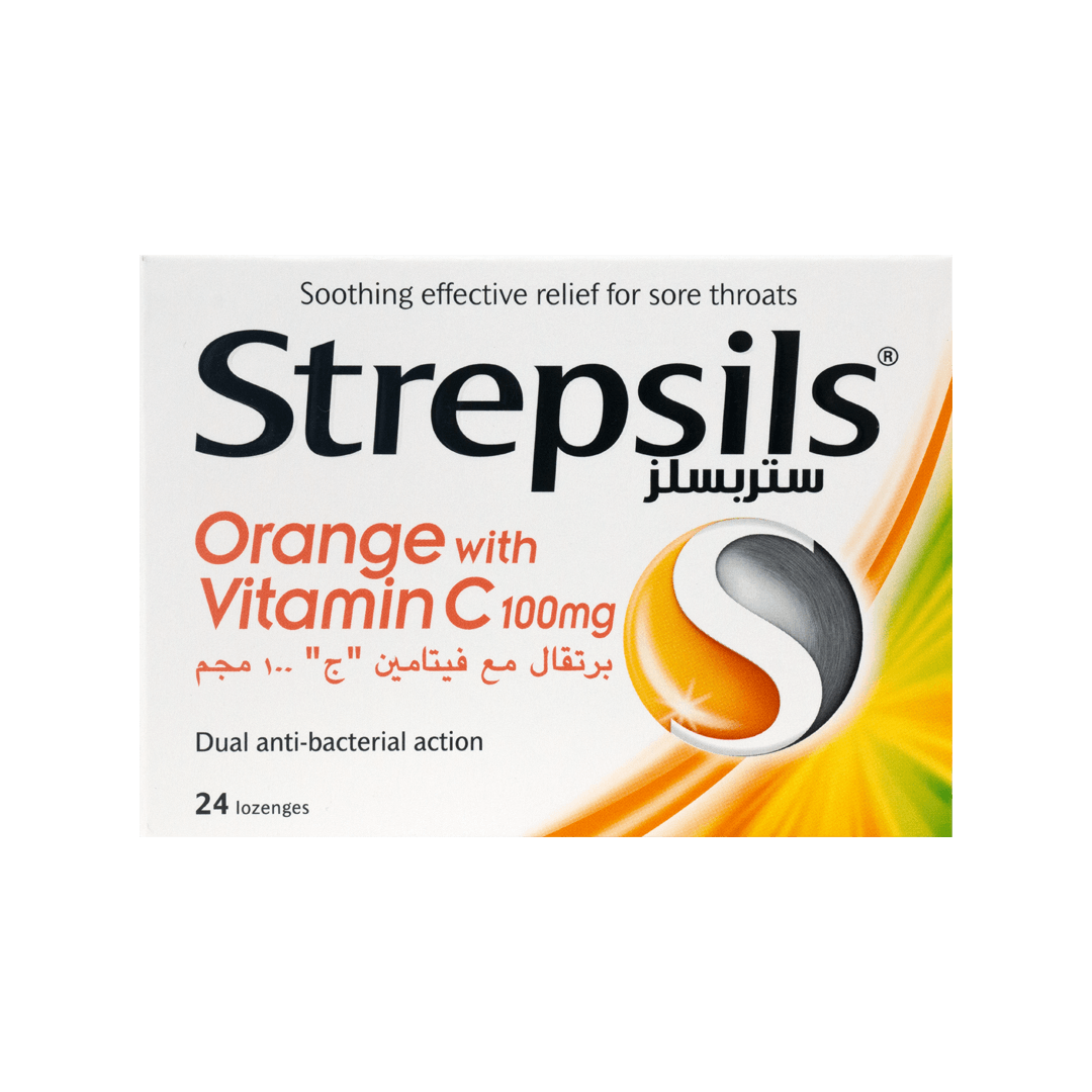 Strepsils Orange with Vitamin C (24 Lozenges)