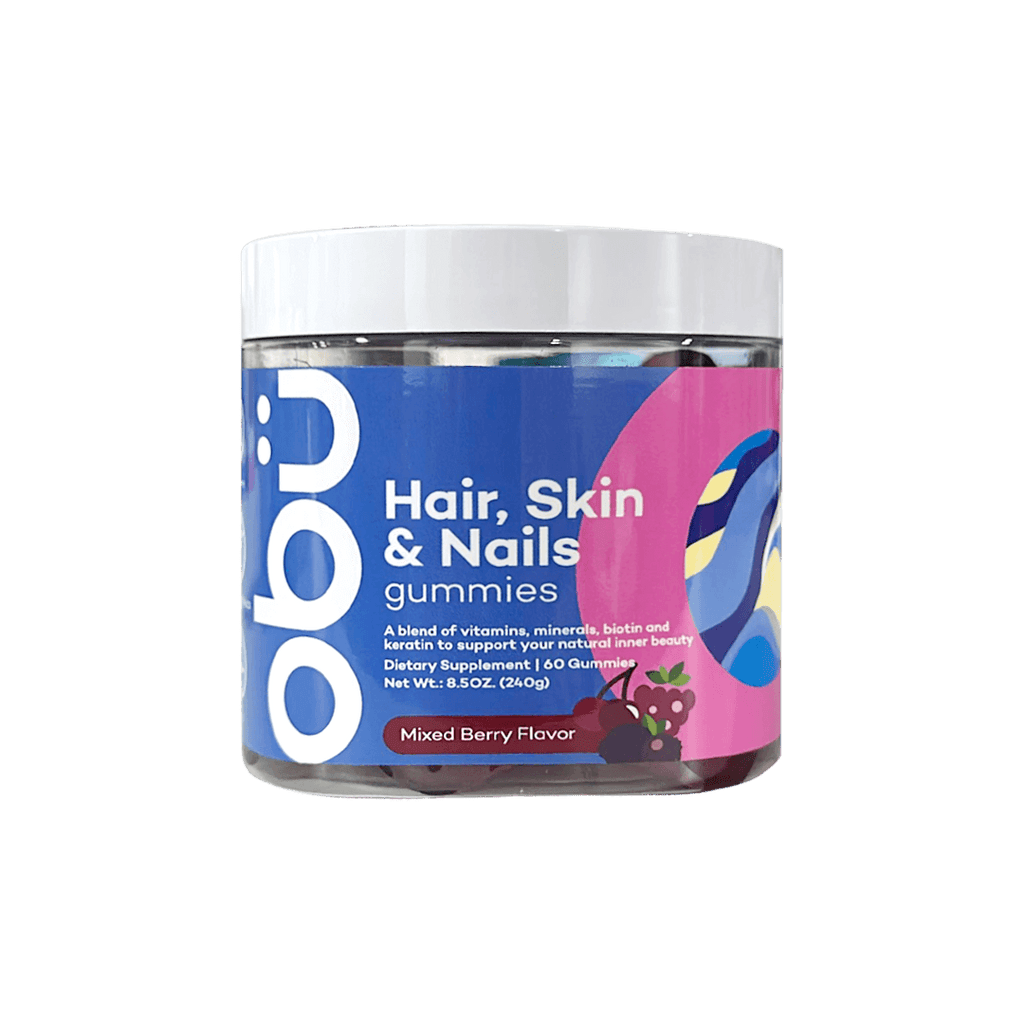 Obu Nutrition Hair, Skin & Nails Gummies Mixed Berry Flavour, 60 Gummies