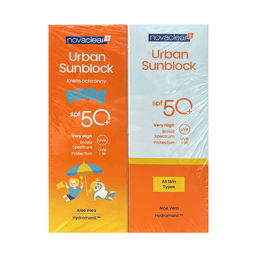 نوفاكلير أوربان صن بلوك للأطفال +SPF 50 ‏125 مل، حماية واسعة من الشمس والتلوّث للأطفال ‎3‎ سنوات فأكثر