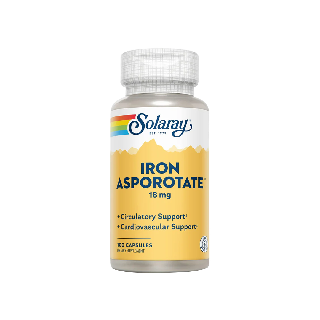 Solaray Iron Asporotate 18mg 100 Capsules