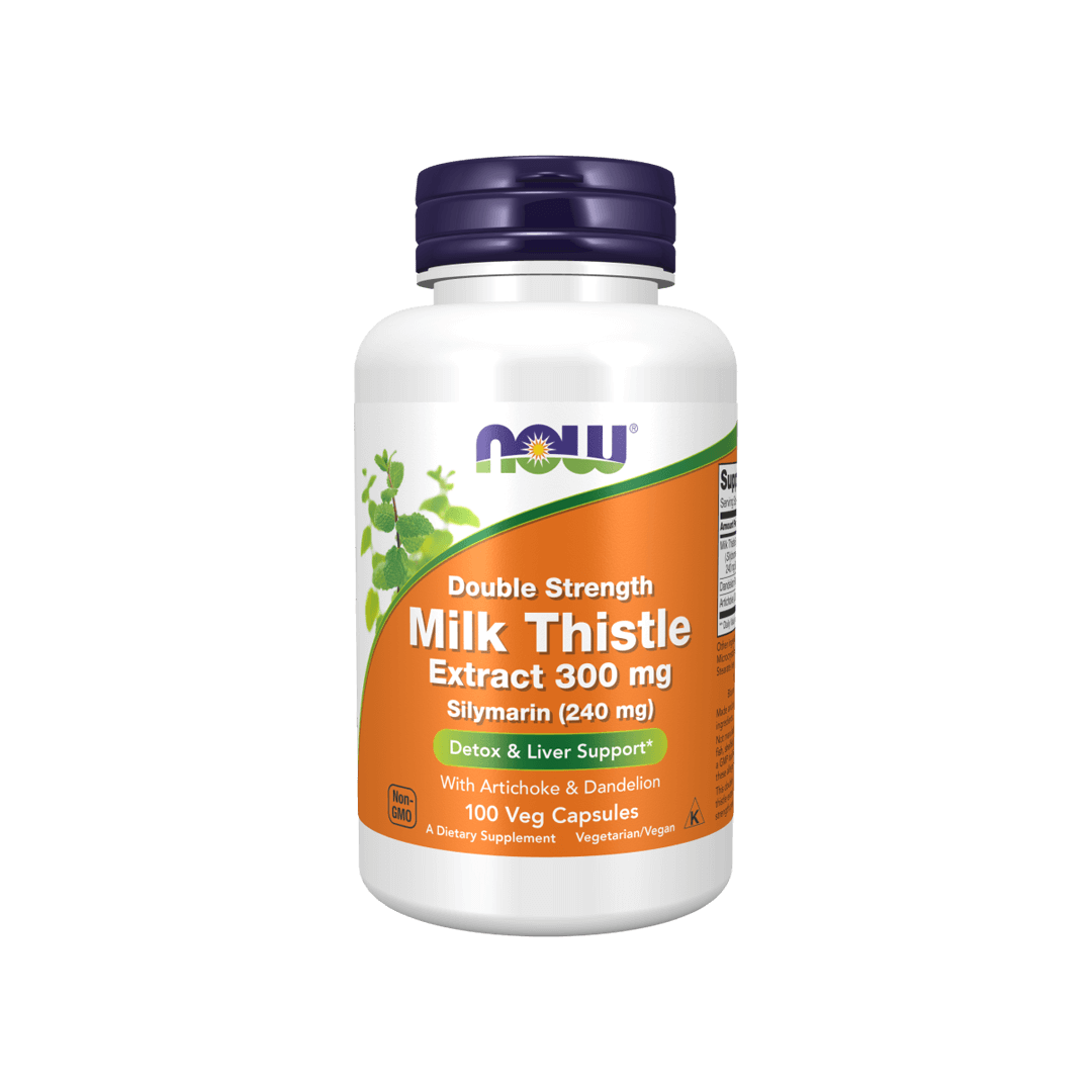 Now Foods Double Strenght Milk Thistle Extract 300mg Silymarin (240mg) 100 Veg Capsules