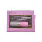 LaTweez Pro Illuminating Tweezers Pink Ombre & Carry Case (LW) With Diamond Dust Tips