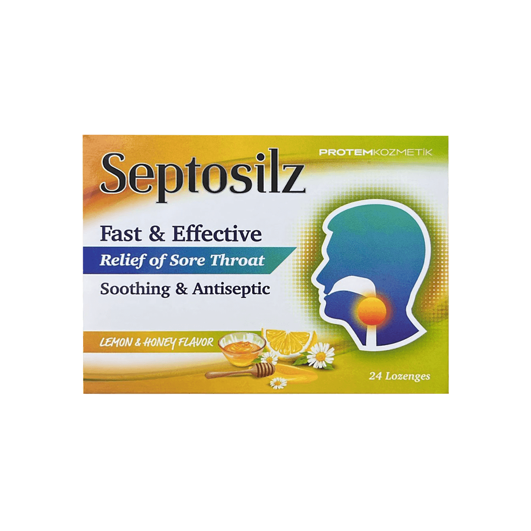 Septosilz Relief Of Sore Throat Lemon & Honey Flavor 24 Lozenges
