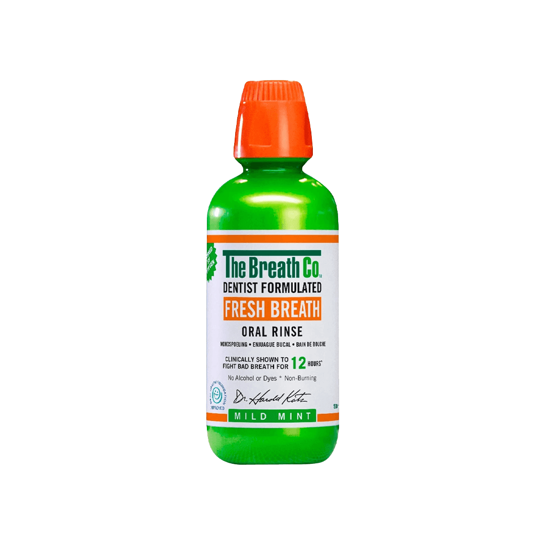 The Breath Co. Mild Mint Oral Rinse 500ml Long Lasting Fresh Breath & Complete Oral Care
