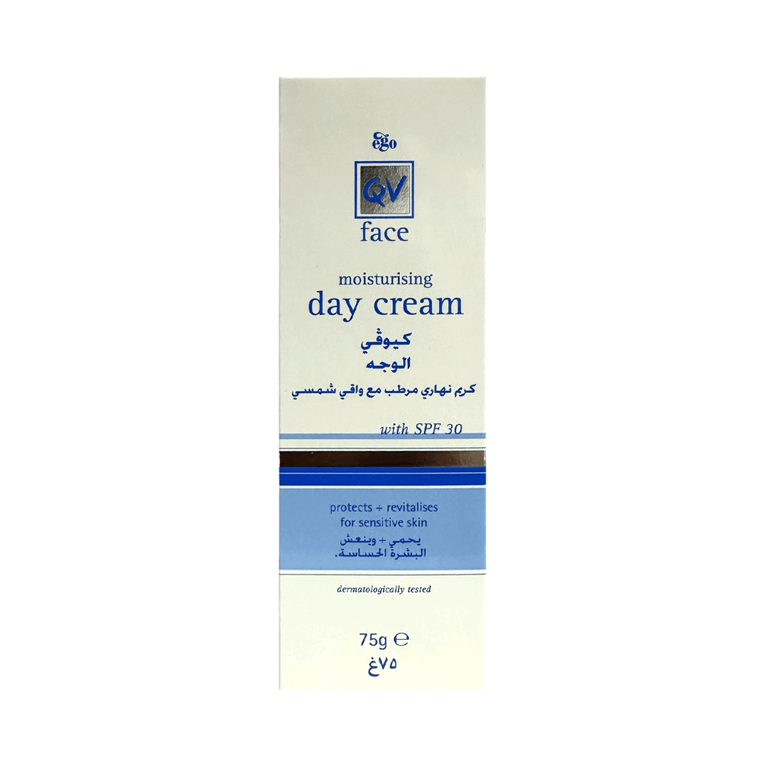 كيو في-كريم النهاري للوجه بعامل حماية من الشمس 30 /75 جم