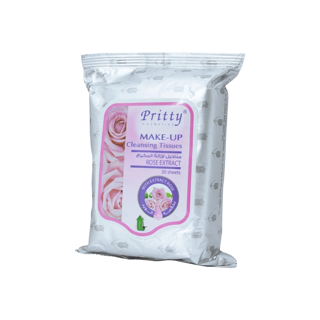 Pritty Cosmetc Makeup Cleansing Tissue With Rose Extract 30's