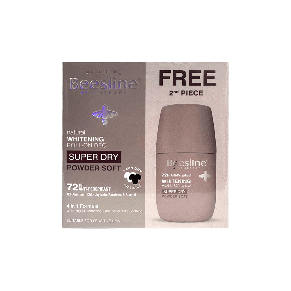 Beesline Natural Whitening Roll on Super Dry Powder Soft 72hr Antiperspirant (1+1)