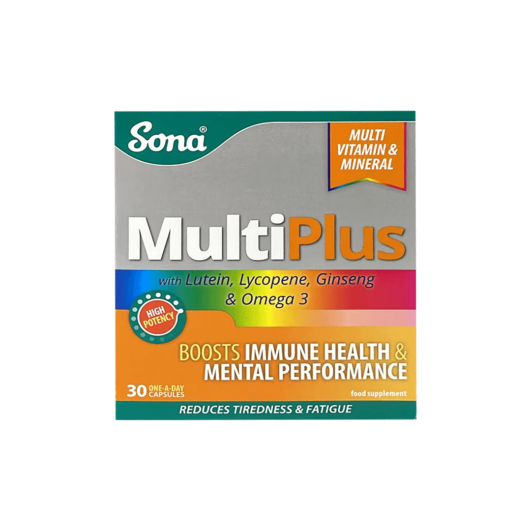 Sona MultiPlus with Lutein, Lycopene, Ginseng & Omega 3 30 Capsules