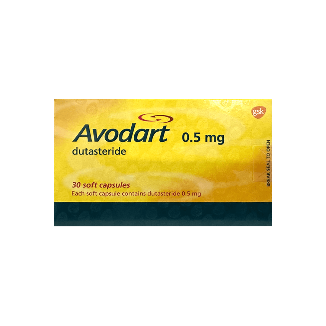 Avodart Dutasteride 0.5mg 30 Soft Capsules
