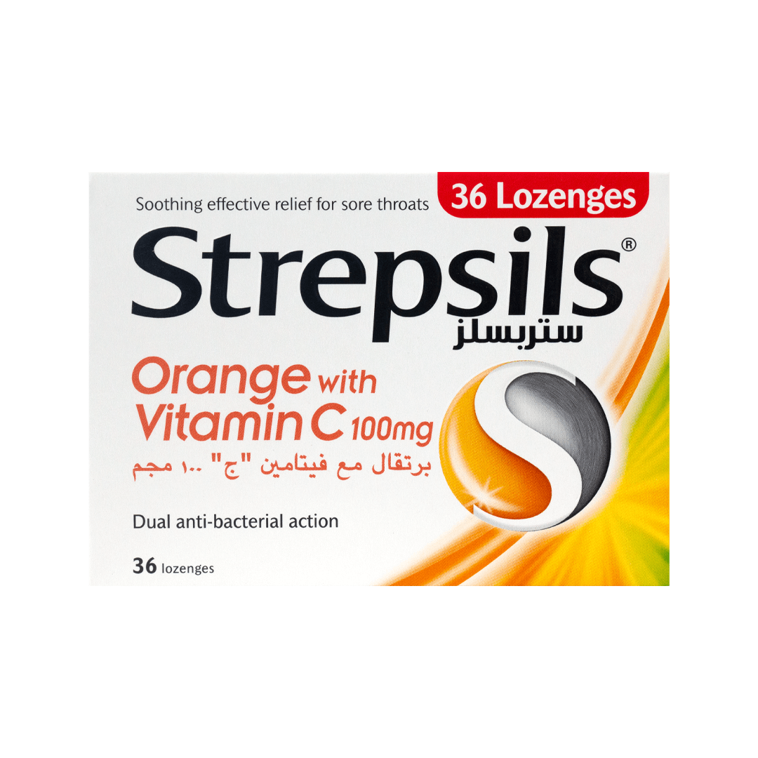 Strepsils Orange with Vitamin C (36 Lozenges)
