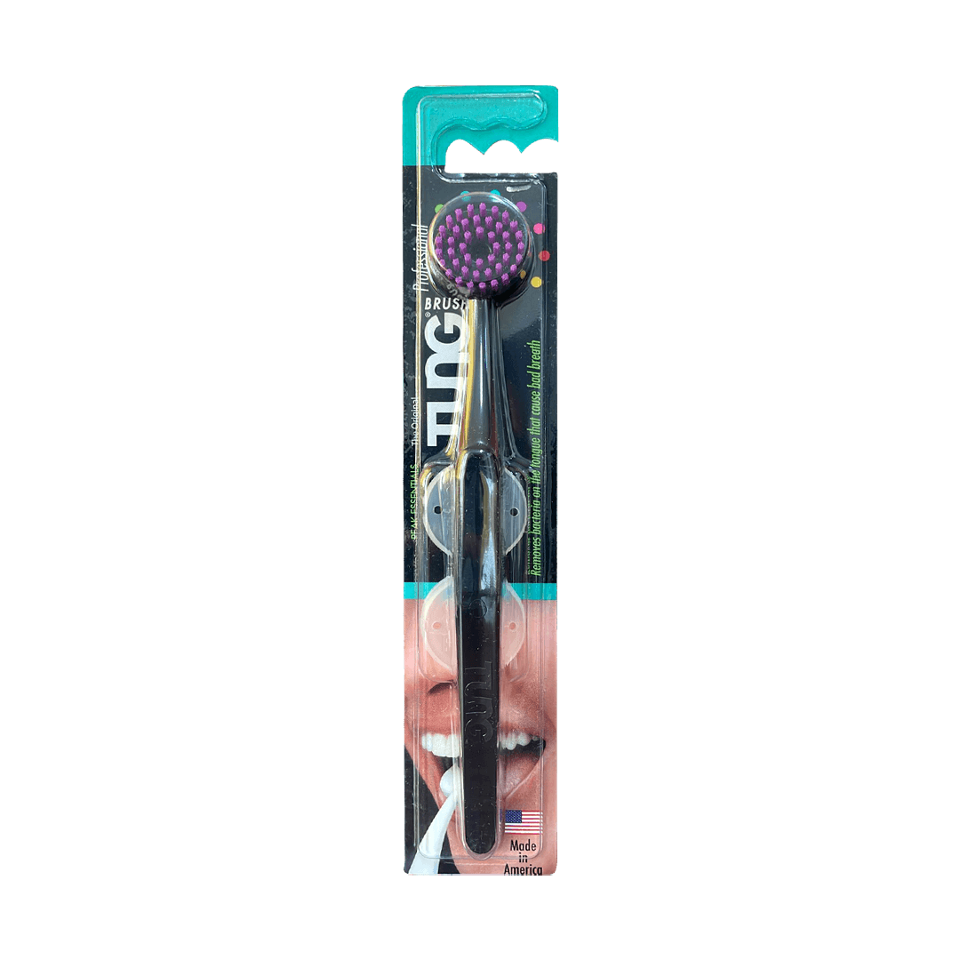 Tung Brush With Travel Cap (Black)
