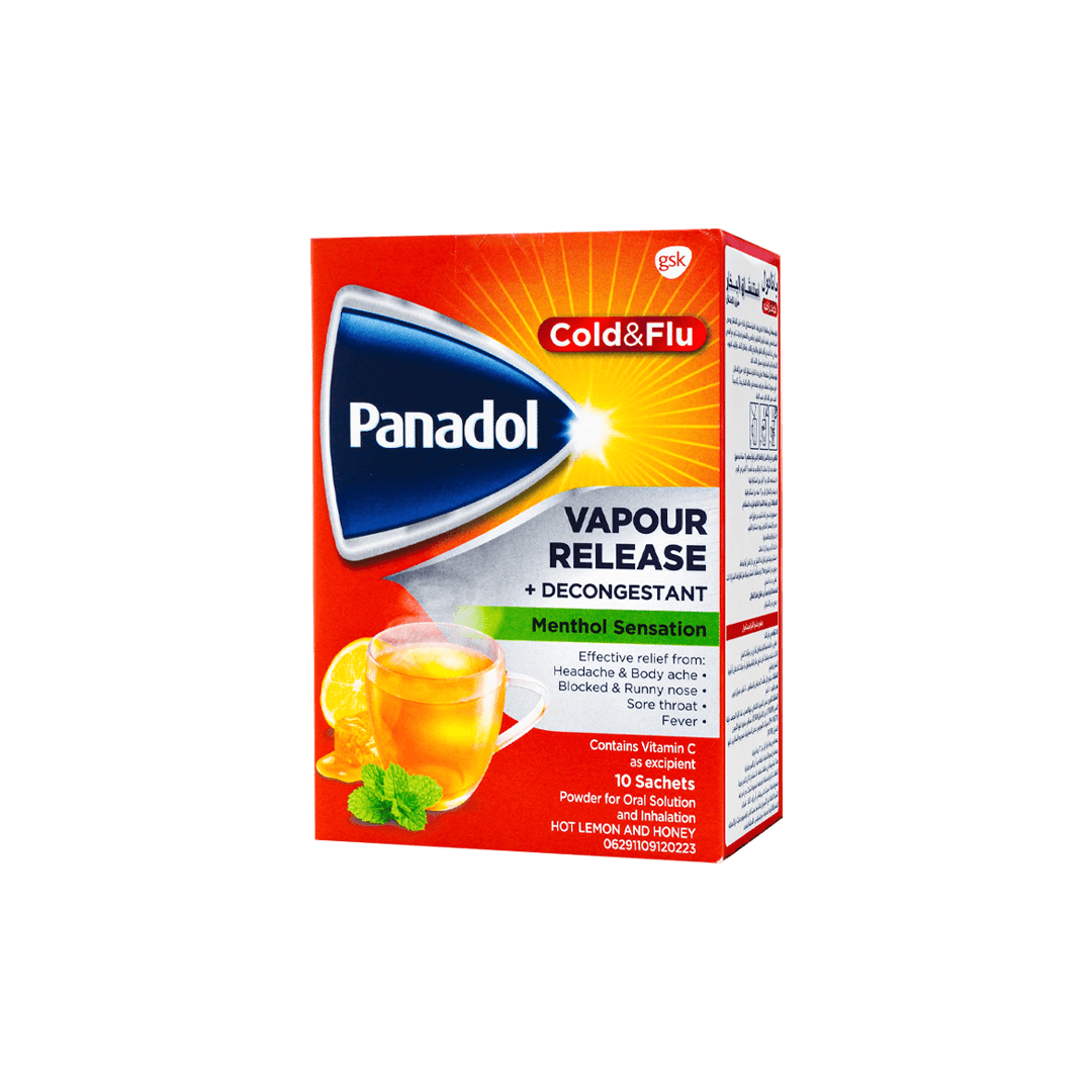 Panadol Cold & Flu Hot Lemon (10 Sachets)