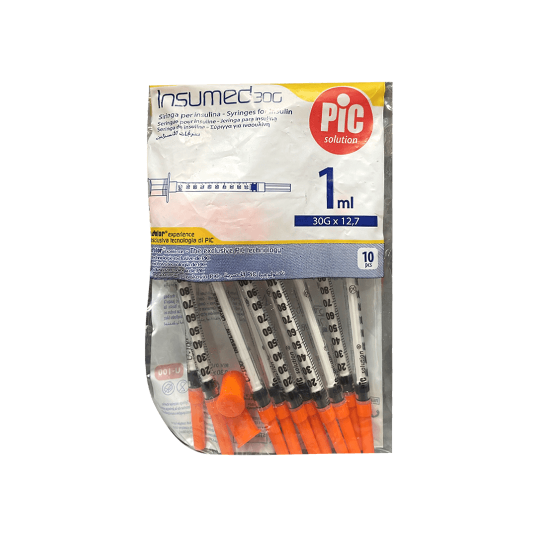 Pic Insumed Syringe 0.30 X 12.7mm 1ml 10pcs