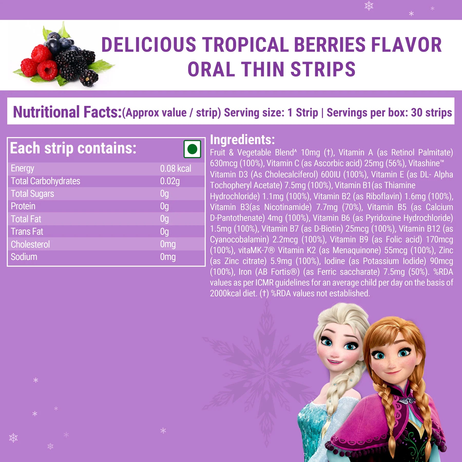 Wellbeing Nutrition Melts Multi-Vitamins Kids for Girls 30 Oral Thin Strips