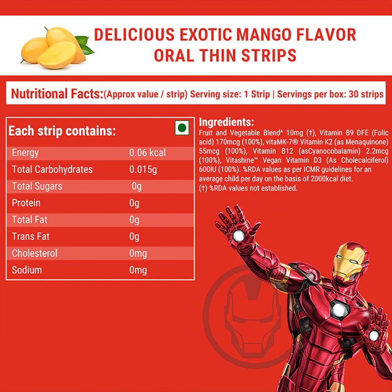 ويلبيينج نيوتريشن ميلتس B12 + D3 للأولاد 30 شريط فموي