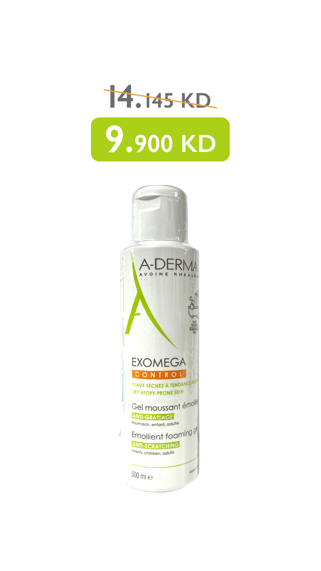 A-DERMA Gel Moussant Emollient 500ml