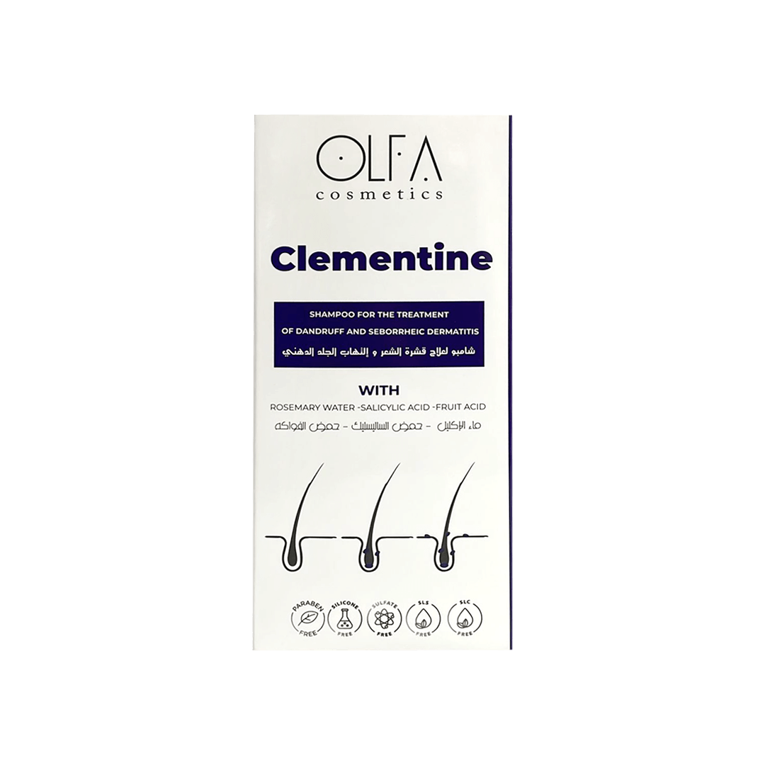 Olfa Cosmetics Clementine Shampoo for treatment of dandruff & Seborrheic Dermatitis 300ml