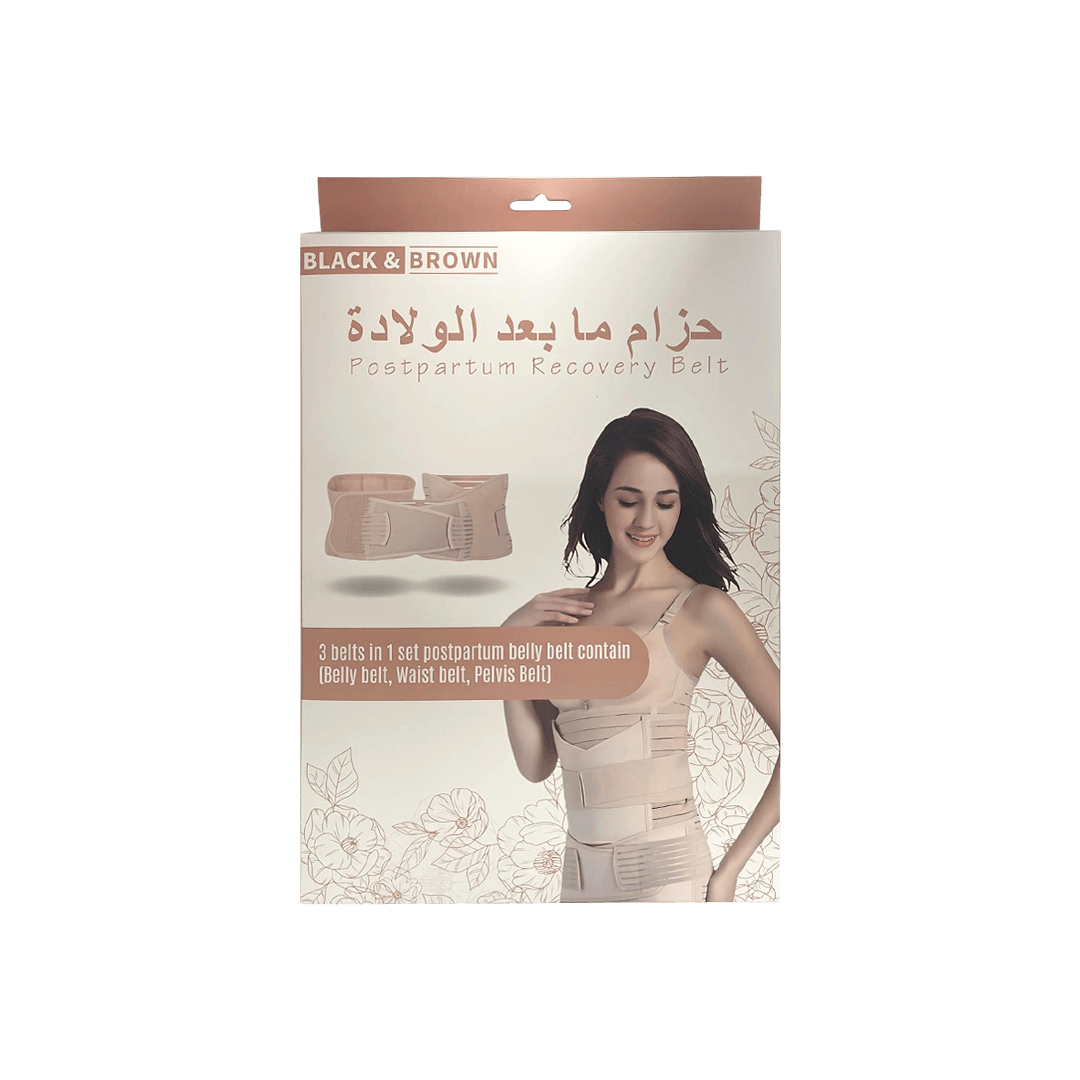 Black & Brown Postpartum Recovery Belt L
