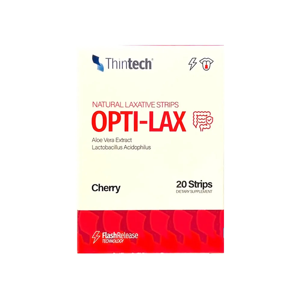 Thintech Natural Laxative Opti-Lax Cherry Oral Strips 20 Strips