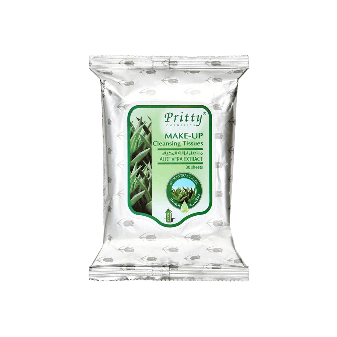 Pritty Cosmetc Makeup Cleansing Tissue With Aloe Vera Extract 30's