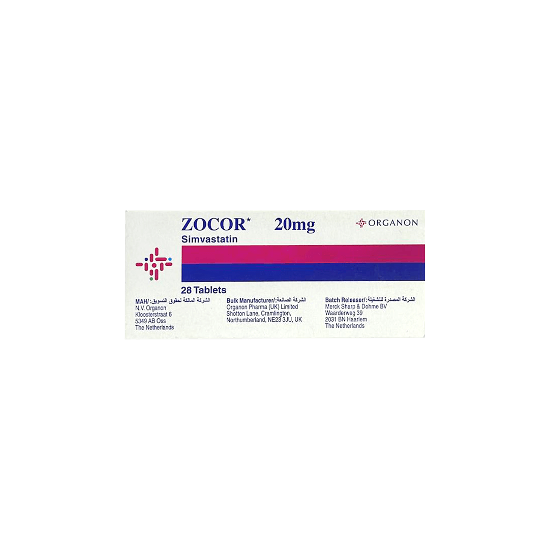 Zocor 20 mg 28 tablets