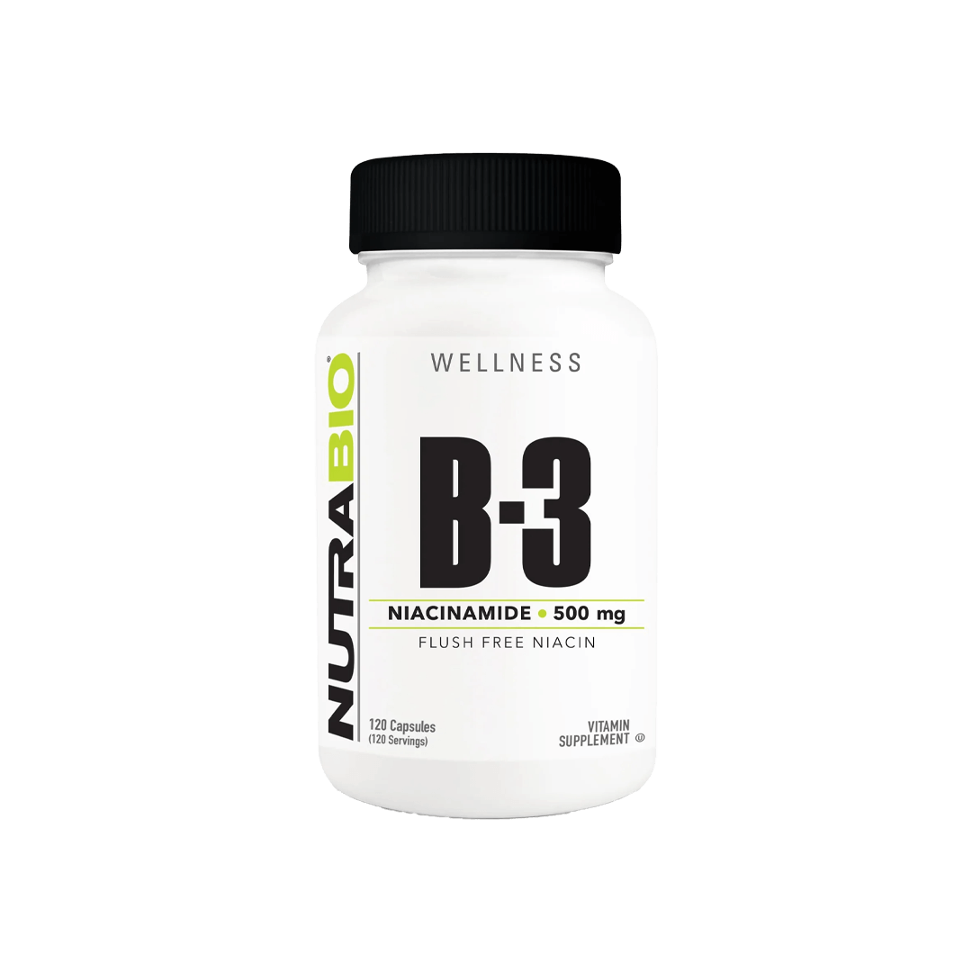 NutraBio B 3 Niacinamide 500mg 120 Capsules