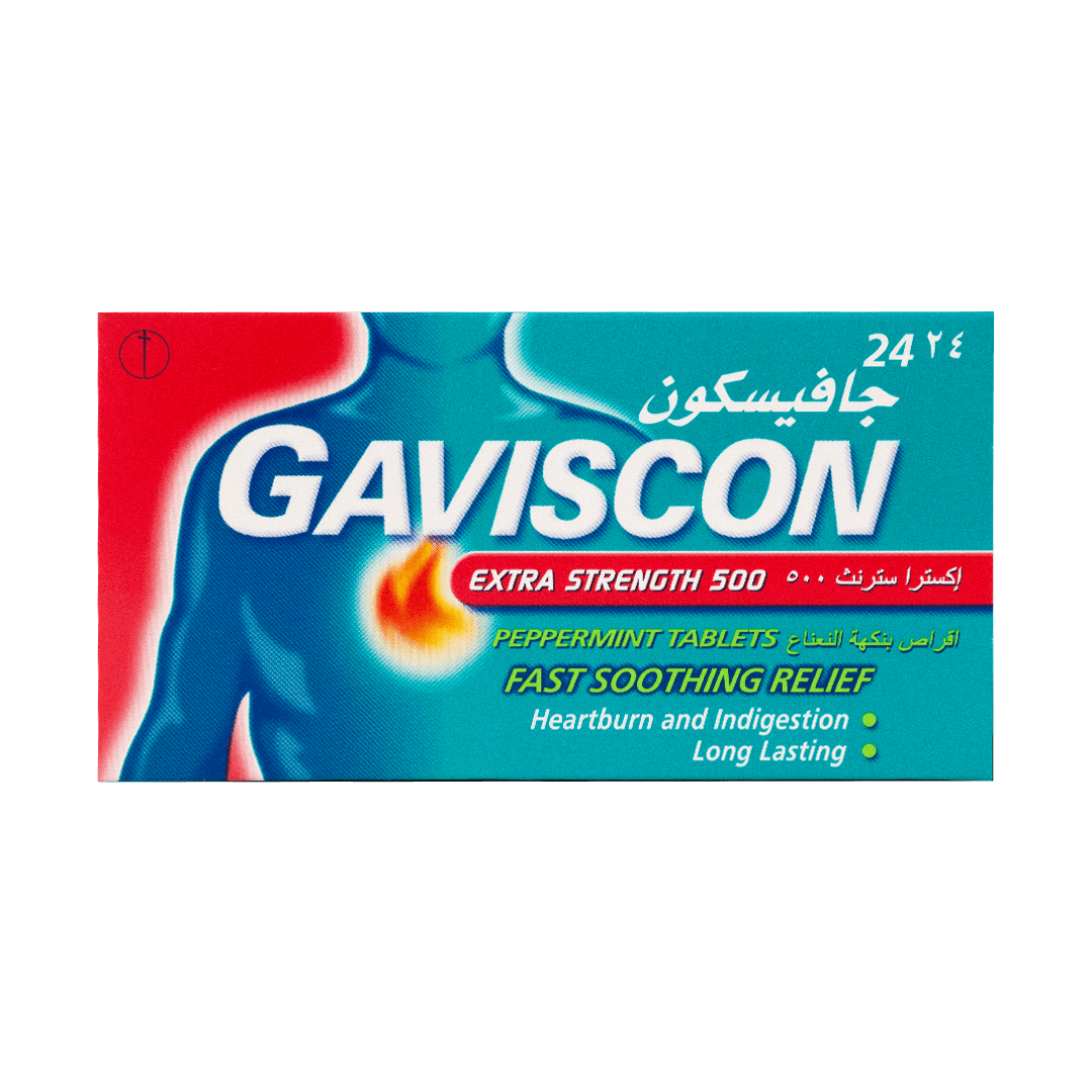 Gaviscon Extra Strength 500 Peppermint Tablets 24's