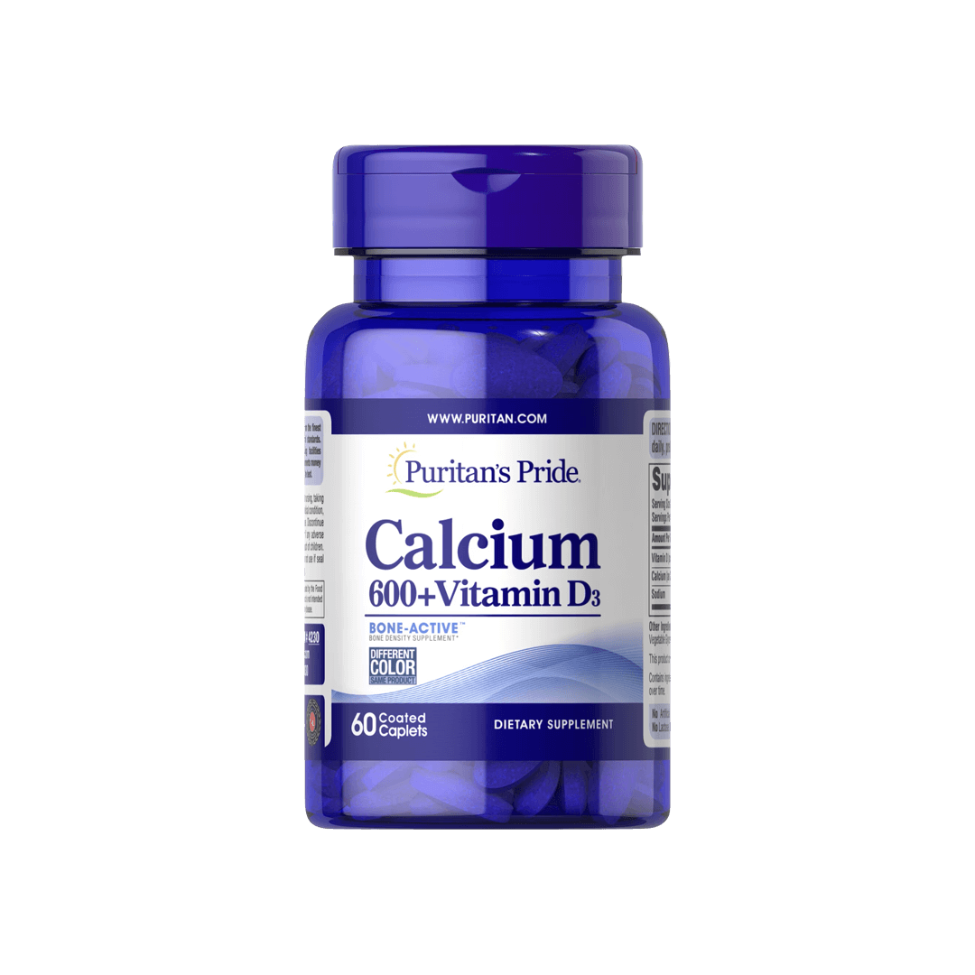 Puritan's Pride Calcium 600 + Vitamin D3 60 Caplets