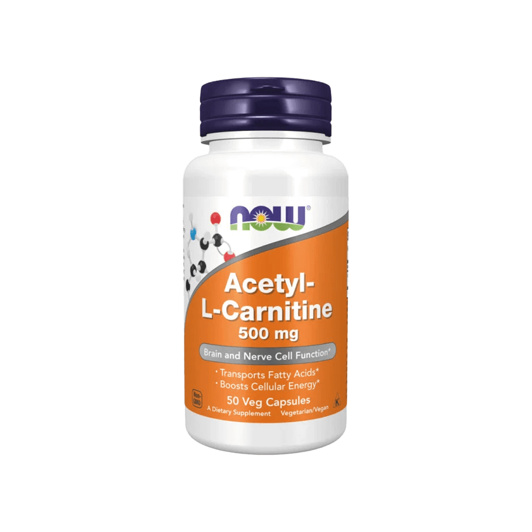 Now Foods Acetyl L Carnitine 500mg 50 Veg Capsules
