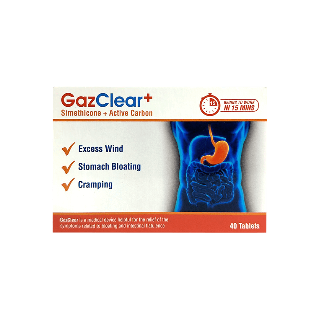 GazClear Simethicone + Active Carbon 40 Tablets