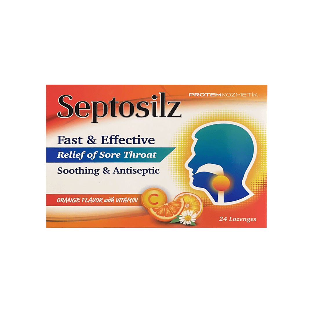 Septosilz Orange Flavor 24 Lozenges