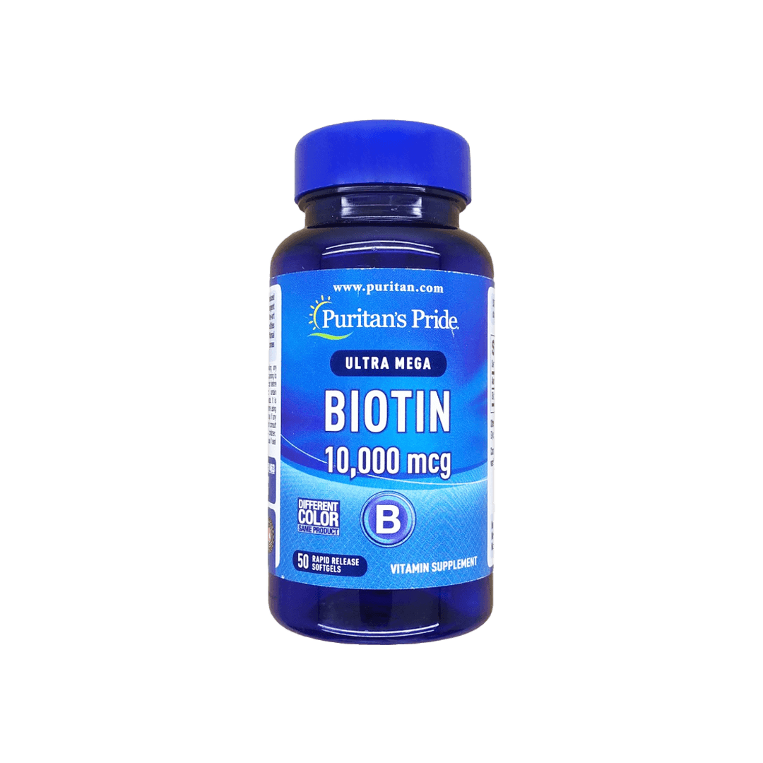 Puritan's Pride Ultra Mega Biotin 10,000Mcg 50 Rapid Release Softgels
