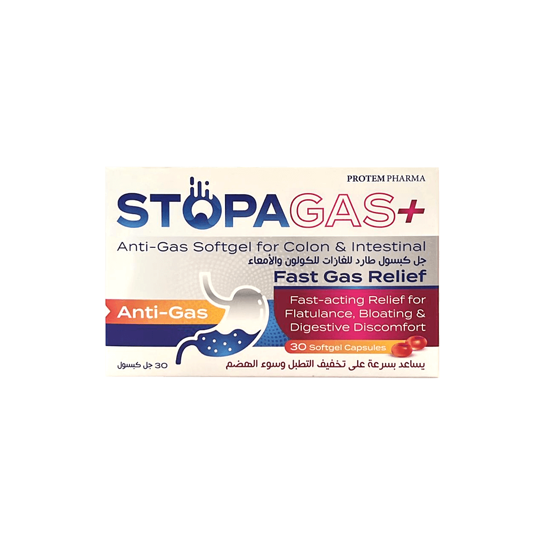 Protem Pharma Stopa Gas+ Anti Gas 30 Softgel Capsules