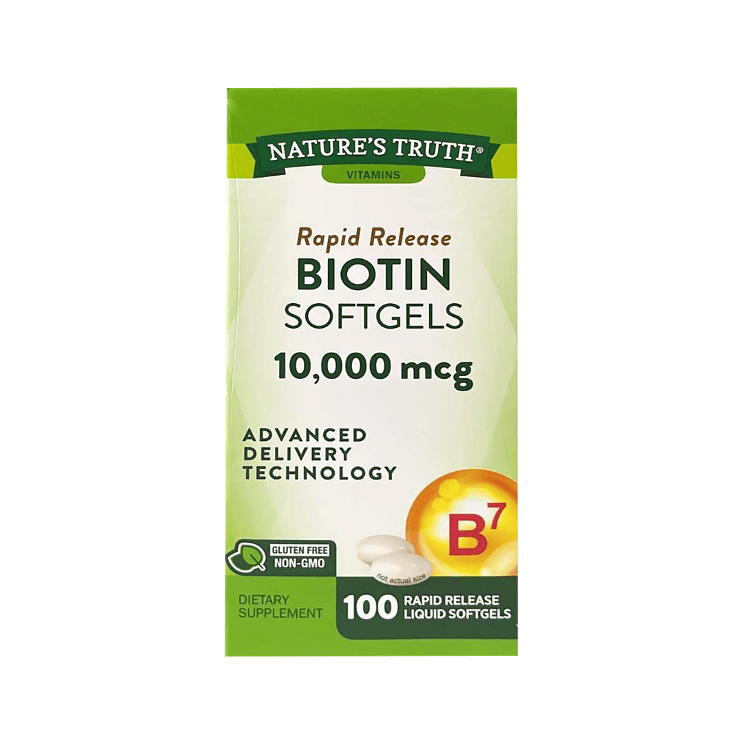Nature's Truth Biotin 10,000 Mcg 100 Rapid Release Liquid Softgels