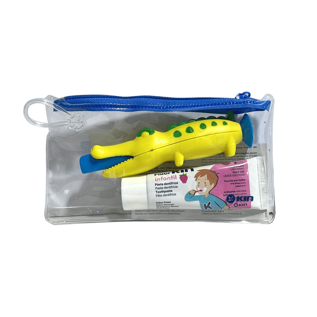 KIN Children Travel Toothbrush Crocodile + Toothpaste 30g