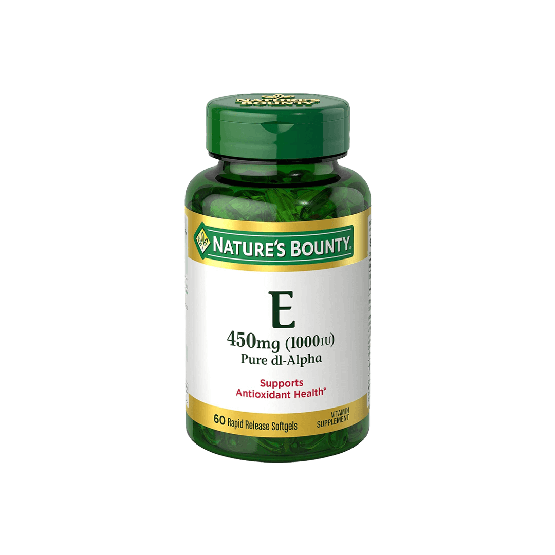 Nature's Bounty - فيتامين E 450 مجم نقي DI-Alpha 60 كبسولة هلامية سريعة الإصدار