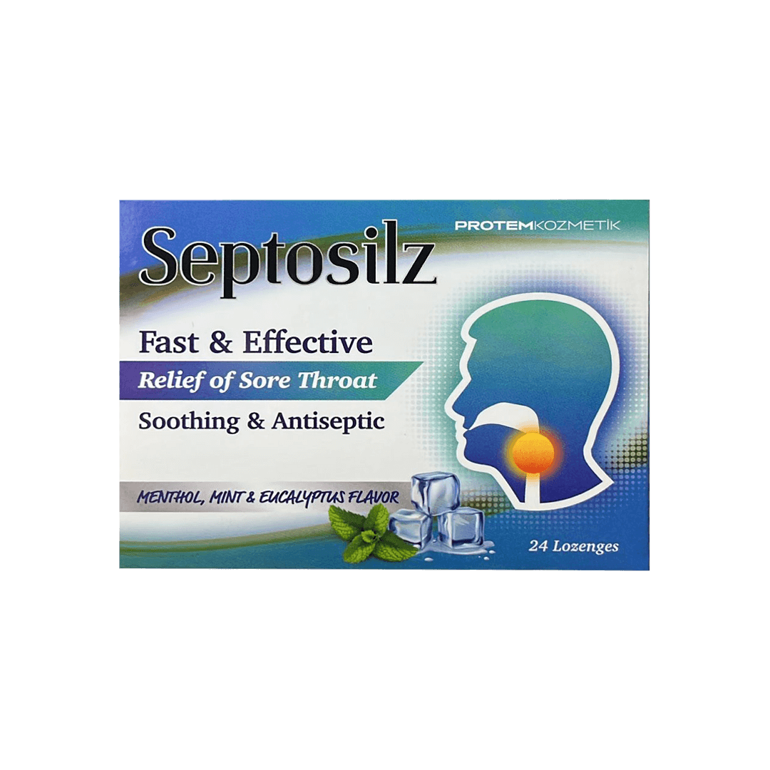 Septosilz Relief Of Sore Throat Menthol, Mint & Eucalyptus Flavor 24 Lozenges