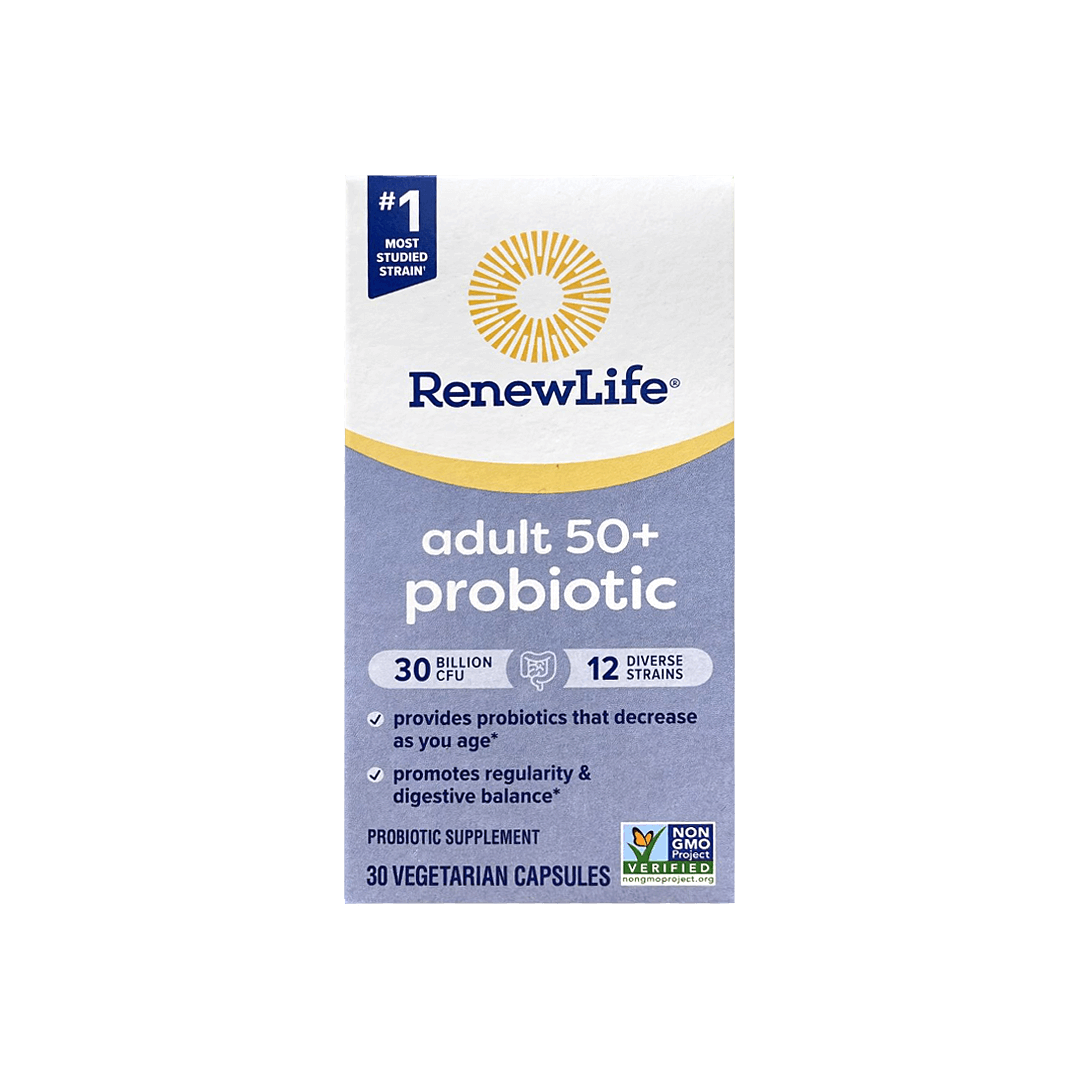 RenewLife Adult 50+ Gut Health 30 Billion 30 Vegetarian Capsules
