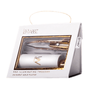 LaTweez Pro Illuminating Tweezers & Mirrored Carry Case 24k Gold Plated