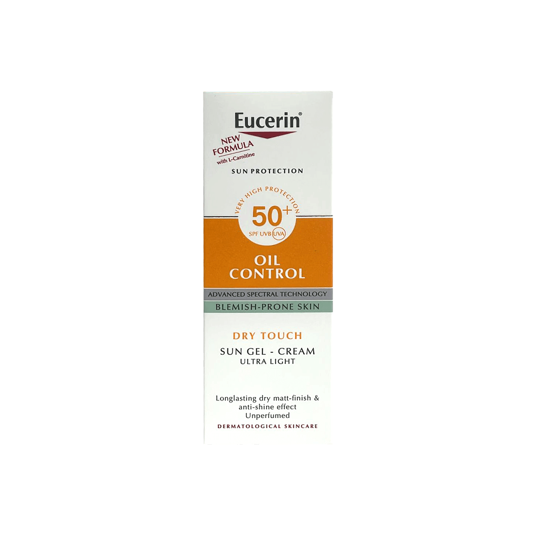 كريم الحماية من الشمس Eucerin Sun Oil Control للوجه واقي من الشمس للبشرة الدهنية والمعرضة للشوائب بعامل حماية من الشمس 50+ ، 50 مل