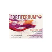 FortiFerrum Liposomal Iron + Vitamin C 30 Sachet Strawberry Flavour 45g