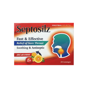 Septosilz Relief Of Sore Throat Zinc With Vitamin C 24 Lozenges